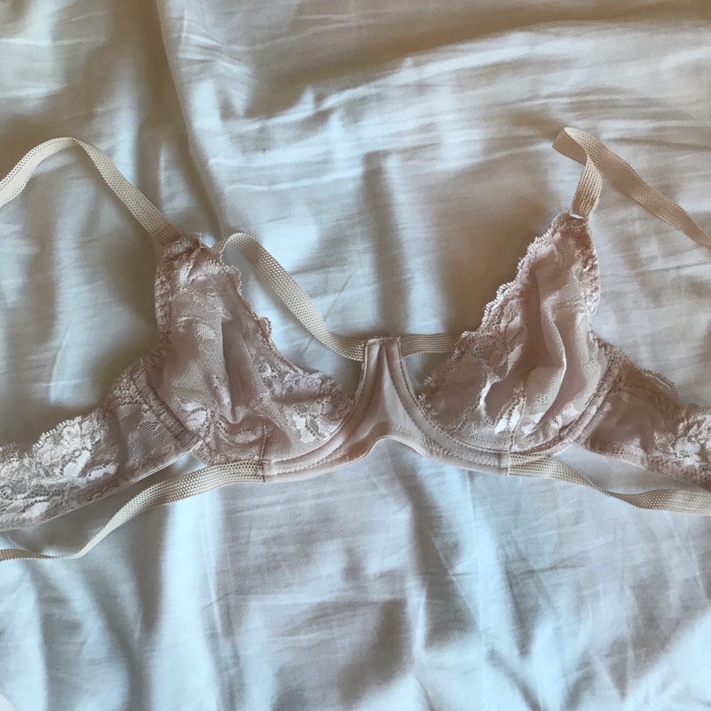 Free People Pink Lace Strappy Bra NWOT